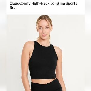 Black High-Neck Longline Sports Bra XL NWOT